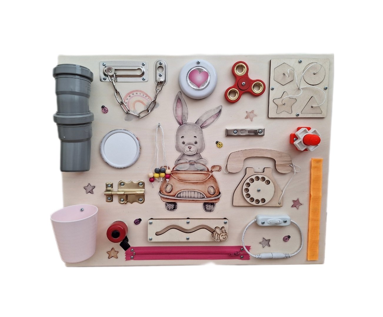 Activity board - Zajko v autíčku